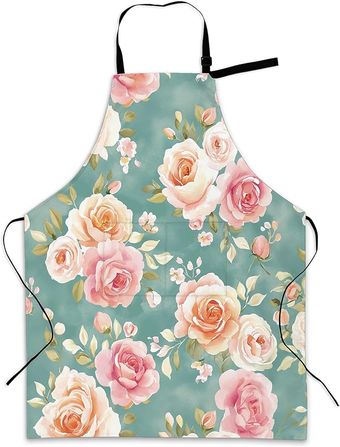 Adjustable Kitchen Apron with Pockets for Women and Men,Soft Chef Apron for Cooking, BBQ, and Grill