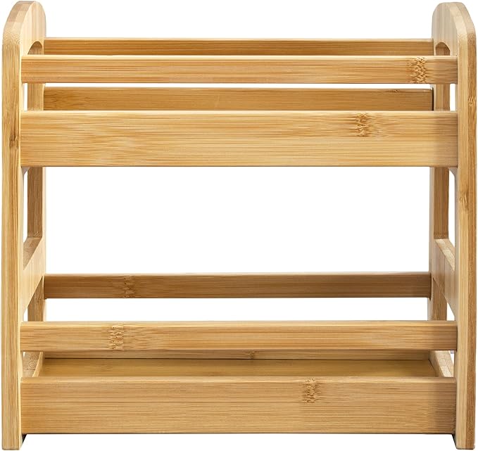 Totally Bamboo 2 Shelf Spice Caddy, Organizer Rack for Kitchen Countertop or Cupboard