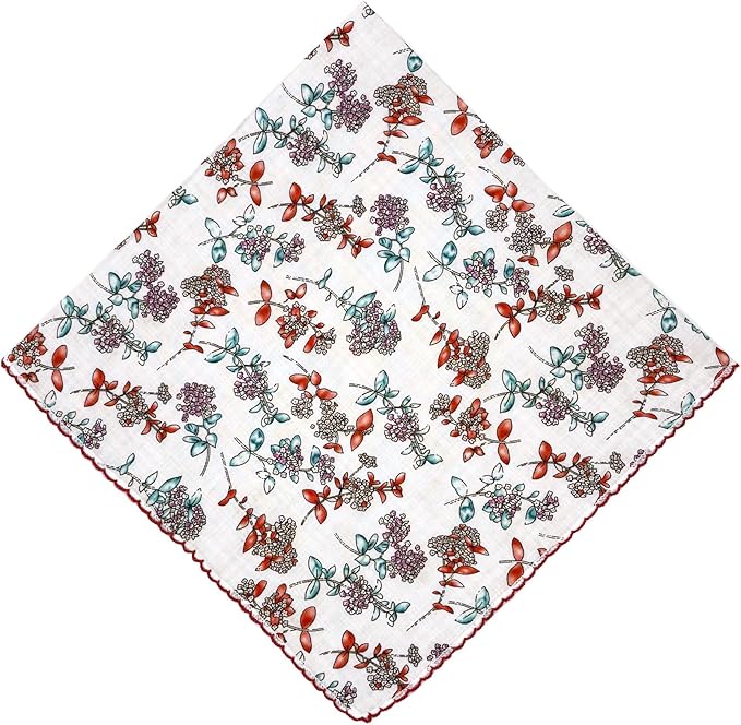 21x21 inches 100% Cotton Bandana for Women - Soft Square Scarf, Multi-Purpose Head Covering, Hair Bandana