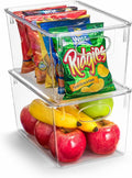 Sorbus Large Plastic Storage Bins with Lids - for Kitchen Organization, Pantry Organizers and Storage, Fridge Organizer, Cabinet Organizer, Refrigerator Organizer Bins - Clear Storage Bins (2 pack)
