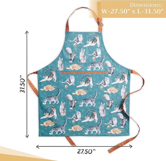 Maison d' Hermine 100% Cotton Apron for women with Pocket Kitchen Chef Apron for Men Cooking Gardening Server Waitress