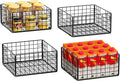 X-cosrack Metal Wire Basket Organizers Foldable & Wall Mounted Freezer Organizer Bins with Handles 4 Pack- Extra Large Mesh Bin for Pantry Organization Kitchen Laundry Closet Garage Patent Design
