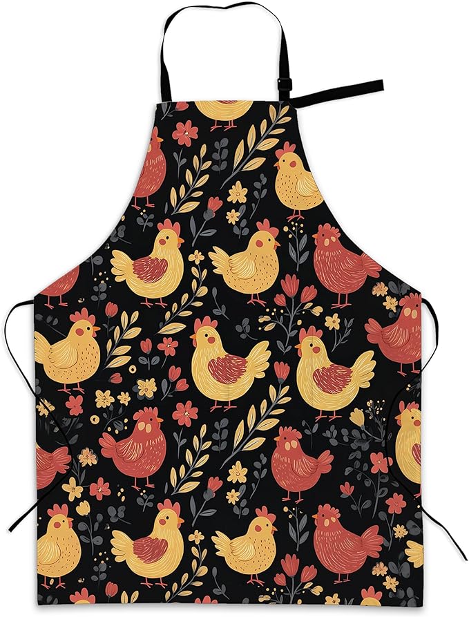 Cooking Apron for Women and Men,Adjustable Chef Bib Apron with 2 Pockets, Water and Oil Resistant for Kitchen Use