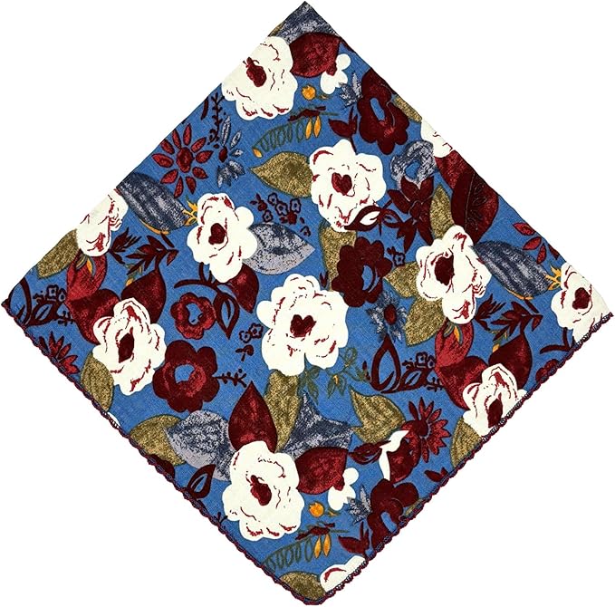 21x21 inches 100% Cotton Bandana for Women - Soft Square Scarf, Multi-Purpose Head Covering, Hair Bandana
