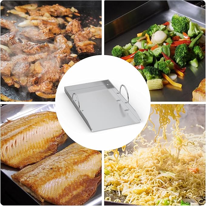 Stanbroil Stainless Steel Griddle Pan with Holder Replacement for Weber 8854 Weber Genesis II 400 Series Grills