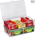 Sorbus Fridge Organizer & Pantry Storage with Lids- Clear Plastic Freezer Organizer Bins- MultiPurpose & Versatile Stackable Cabinet Organizers- Cosmetics,Office Supplies,Food Snack Organizers- 2 Pack
