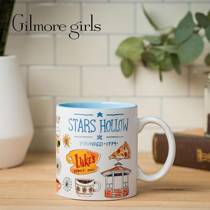 Silver Buffalo Gilmore Girls Destination Locations Icons Ceramic Mug, 20 Ounces