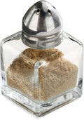 New Star Foodservice 22254 Glass Cube Mini Salt and Pepper Shaker with Stainless Steel Top, 0.5-Ounce, Set of 48