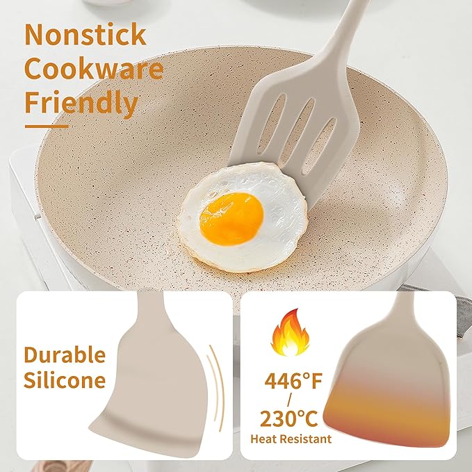 18 Pcs Cooking Utensils Set, Kitchen Utensils Set with Utensil Holder, 446°F Heat Resistant Silicone Spatula Set, Kitchen Gadgets Tools Set for Nonstick Cookware BPA FREE