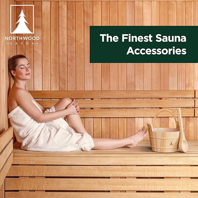 Sauna Ladle - Handmade from Finnish Pine Wood - Natural Rope - 14″ Handle & 3.4 oz (100 mL) Capacity Spoon