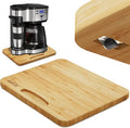 Bamboo Appliance Slider, Sliding Tray for Coffee Maker, Kitchen Countertop Appliance Rolling Tray, Coffee Pot Slider Tray with Rubber Wheels, Wide - Large (16"D x 13"W)