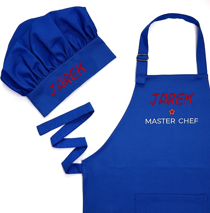 Kids Apron - Embroidered Personalized Cooking Custom Apron with Name, Adjustable, Cotton, with Pockets, for cooking