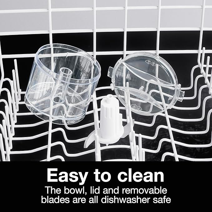 Proctor Silex Durable Electric Vegetable Chopper & Mini Food Processor for Chopping, Puree & Emulsify, 1.5 Cup, White