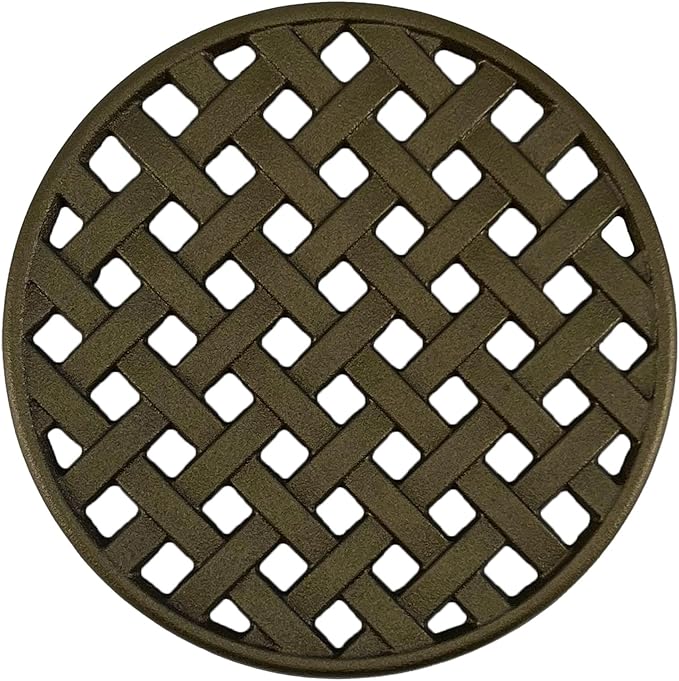 Big Kitchen x Old Mountain Exclusive Refined 8 Inch Cast Iron Trivet Weave Design Heavy-Duty Heat-Resistant Hot Plate Stand for Kitchen Countertop Dining Table Cookware Protection