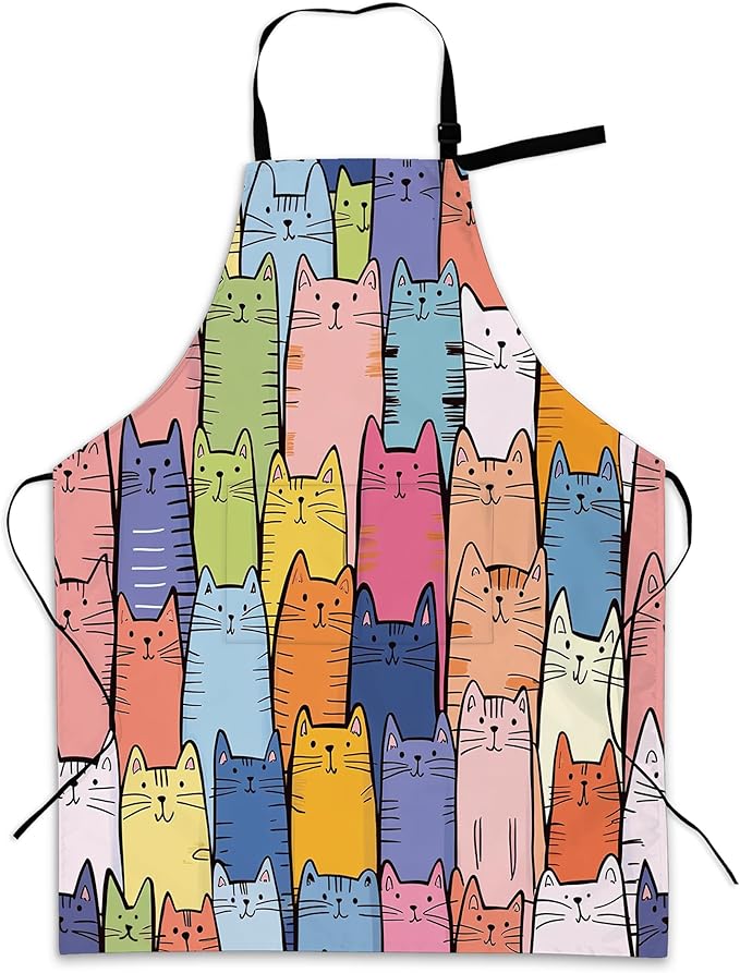 Cooking Apron for Women and Men,Adjustable Chef Bib Apron with 2 Pockets, Water and Oil Resistant for Kitchen Use