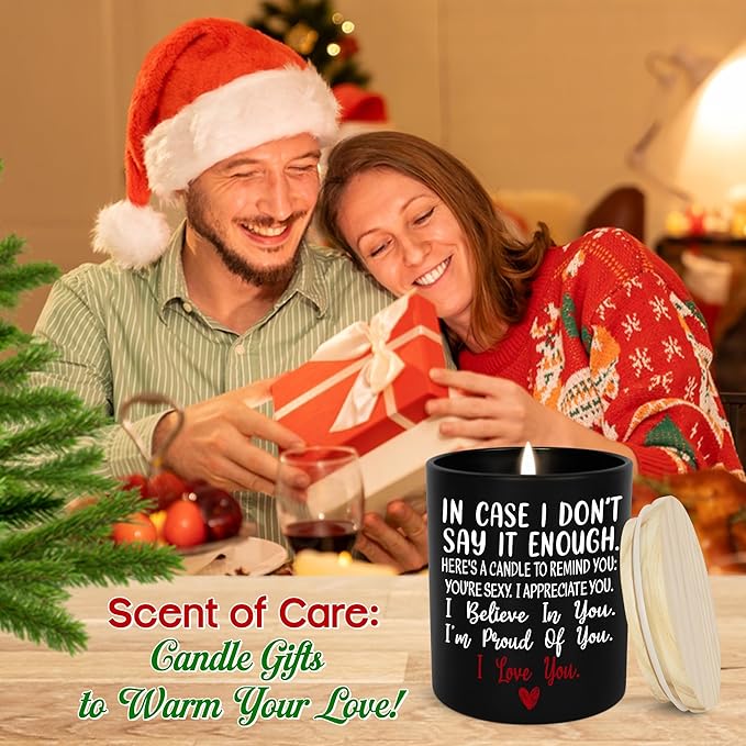 TEEZWONDER Christmas Anniversary Wedding Gifts for Women Men - Long Lasting Vanilla Lavender Candle 10 Oz - Romantic Birthday Gifts for Him Her, Girlfriend Boyfriend Gift Ideas