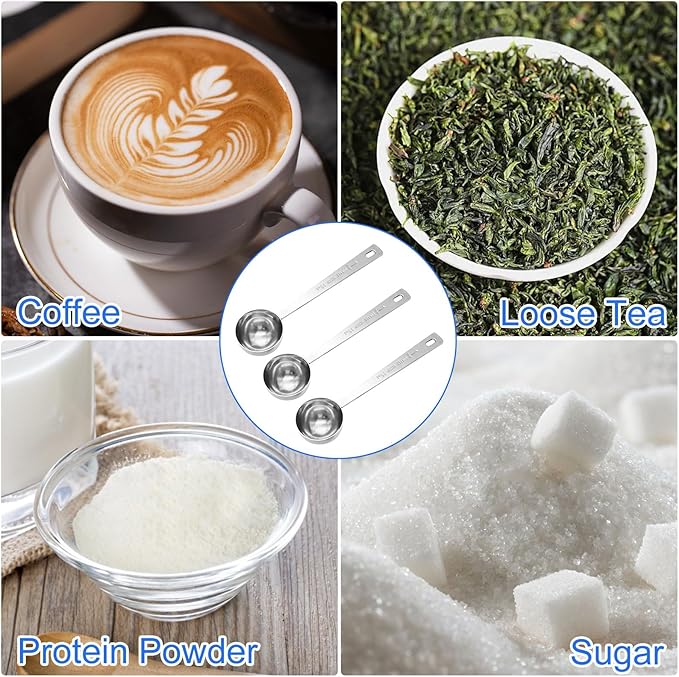 Timoo Coffee Scoop Tablespoon Measuring Spoon Stainless Steel Long Handle Tablespoon Scoop (1 Tbsp)