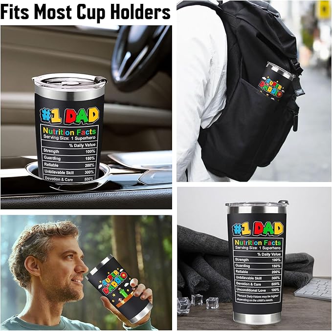 Christmas Gifts for Dad, Men - Gifts for Dad from Daughter, Son - Dads Birthday Gift Ideas, Happy Birthday gifts for Dads, Fathers - Best Dad Ever Gift, Present for dads - 20 Oz dad Tumbler