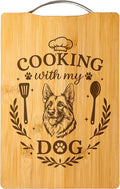 Bamboo Cutting Board, Engraved Dog Lover Gift, Handmade Home Decor – Cooking with My Dog (German Shepherd)