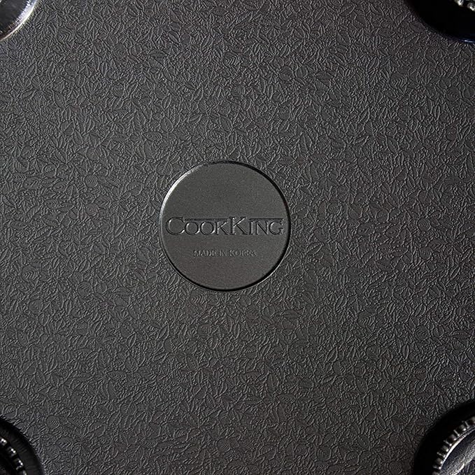 COOKKING - Master Grill Pan, Korean Traditional BBQ Grill Pan - Stovetop Nonstick Indoor/Outdoor Smokeless BBQ Cast Aluminum Grill Pan