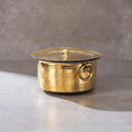 P-TAL Brass Stock Pot with Lid Naturally Nonstick and Toxin Free Pasta Pot Multipurpose Cooking Pot, PFOA and PTFE Free (1 Quart)