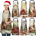 6 Pcs Christmas Aprons for Women Xmas Tree Aprons with Pockets Vintage Adjustable Baking Supplies for Adults