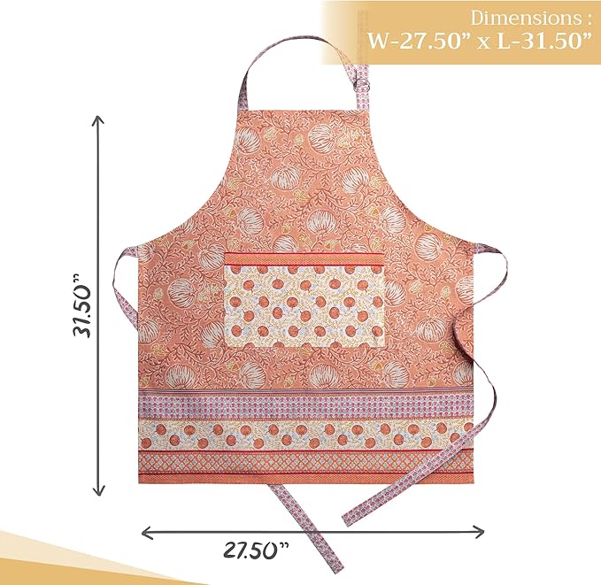 Maison d' Hermine 100% Cotton Apron for women with Pocket Kitchen Chef Apron for Men Cooking Gardening Server Waitress
