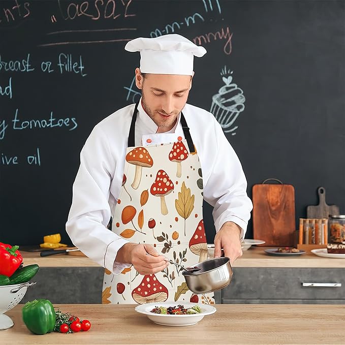 Adjustable Kitchen Apron with Pockets for Women and Men,Soft Chef Apron for Cooking, BBQ, and Grill