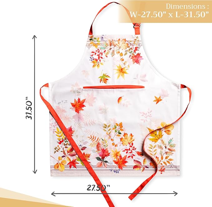 Maison d' Hermine 100% Cotton Apron for women with Pocket Kitchen Chef Apron for Men Cooking Gardening Server Waitress