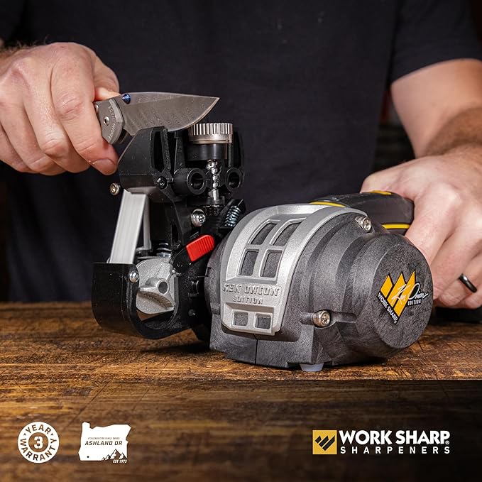 Work Sharp Ken Onion Knife and Tool Sharpener with replacement belts, 7 Speed Motor Control with LED Display