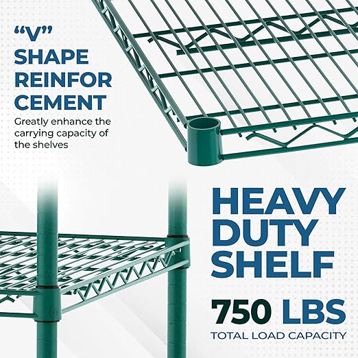 NSF Approved Heavy Duty Epoxy Wire Shelf for Kitchens, Utility Rooms, Storage, Offices & Home