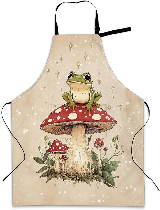 Kitchen Apron with Pocket,Waterproof Adjustable Neck and Long Ties, Cooking Baking Gardening Painting Apron for Women