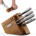 Kitchen Knife Block Set, 8-Piece with Sharpener | Japanese High Carbon Stainless Steel Knives with Ergonomic Handles