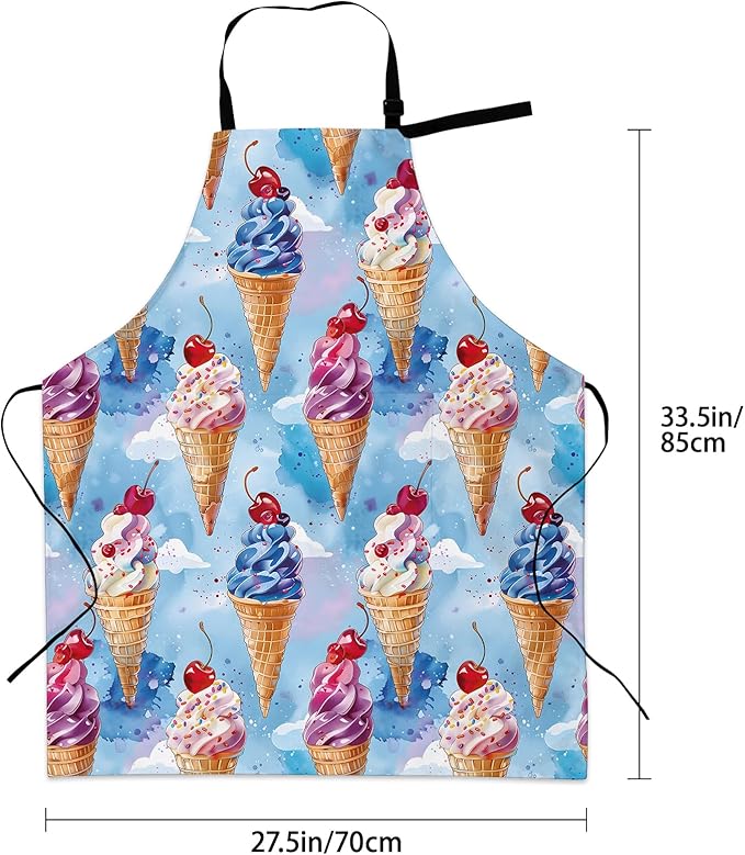 Cute Dolphin Apron for Women Men, Oxford Fabric Kitchen Cooking Chef Aprons