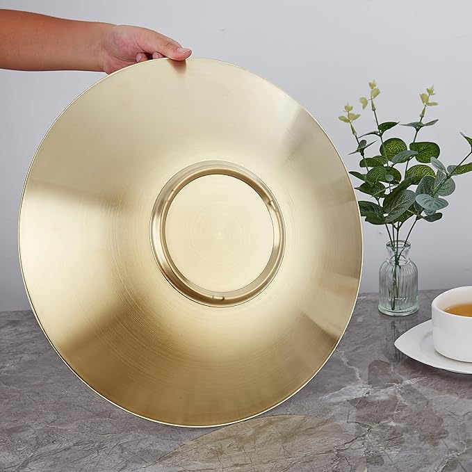 SANQIAHOME 18/8 Staniless Steel Large Serving Bowls,35cm/13.8 in,mixing-bowls pasta-bowls salad-bowls Gold