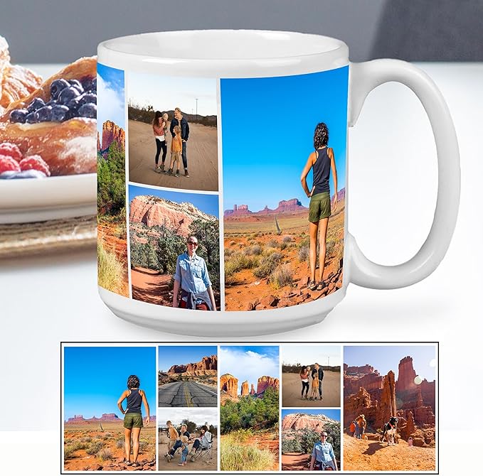 Custom Photo Ceramic Coffee Mug, Jumbo Sized-20oz, Glossy or Matte Finish (7 Images-No Text)