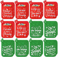 24 Pieces Christmas Pot Holders with Pocket Red Pocket Pot Holder Kitchen Hot Pad Oven Mitts Farmhouse Hot Potholders Cookie Bag Kitchen Cooking Baking