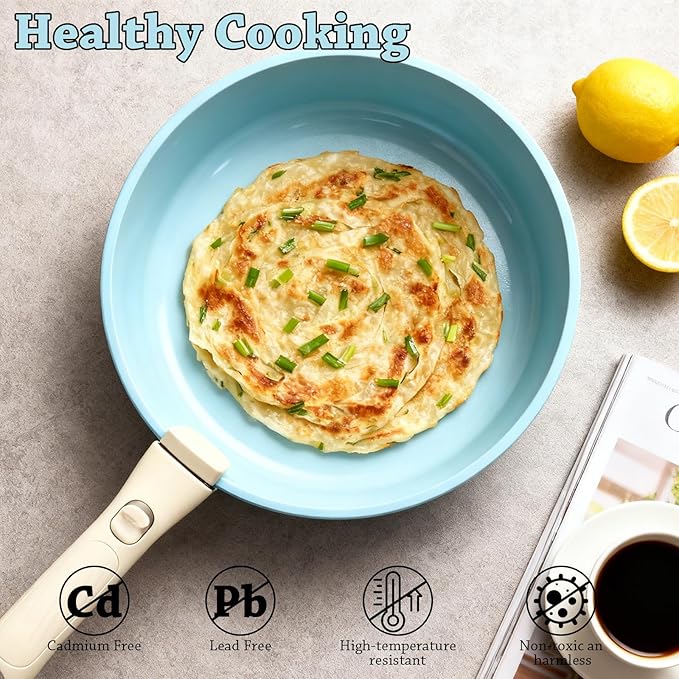 24 Pcs pots and pans set,pots and pans set non stick,Oven-safe and dishwasher-safe,PFAS/PFOA Free,Induction Dishwasher Oven Safe cookware set (Green)