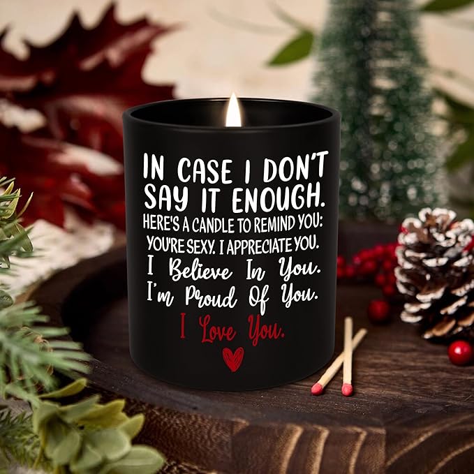 TEEZWONDER Christmas Anniversary Wedding Gifts for Women Men - Long Lasting Vanilla Lavender Candle 10 Oz - Romantic Birthday Gifts for Him Her, Girlfriend Boyfriend Gift Ideas