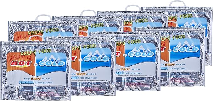 Superio Hot and Cold Insulated Bags for Food Delivery, Grocery Shopping Bags, Food Storage for Hot and Frozen Food for Travel, Disposable Cooler Bag