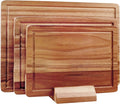 3 Pcs Acacia Wood Cutting Board Set with Holder Stand Meat Chopping Board Set Large Charcuterie Boards Solid Wooden Cutting Boards for Kitchen Decor Carving Butcher Block Bread Serving Cheese Board