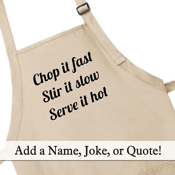 Custom Text Cooking & BBQ Apron – Personalized Chef or Grill Gift – Medium Length (1-3 Lines)
