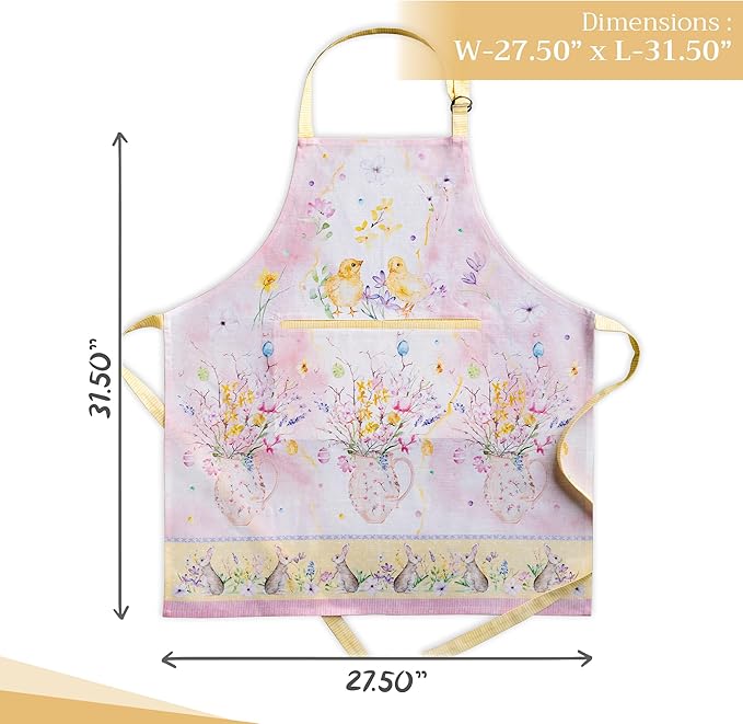 Maison d' Hermine 100% Cotton Apron for women with Pocket Kitchen Chef Apron for Men Cooking Gardening Server Waitress