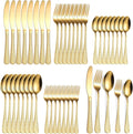 Hammered Silverware Set Gold Flatware Stainles Steel 40 Piece Vintage Eating Utensils Service 8 People include Forks Spoons Knives For Home Kitchen Restaurant Parties