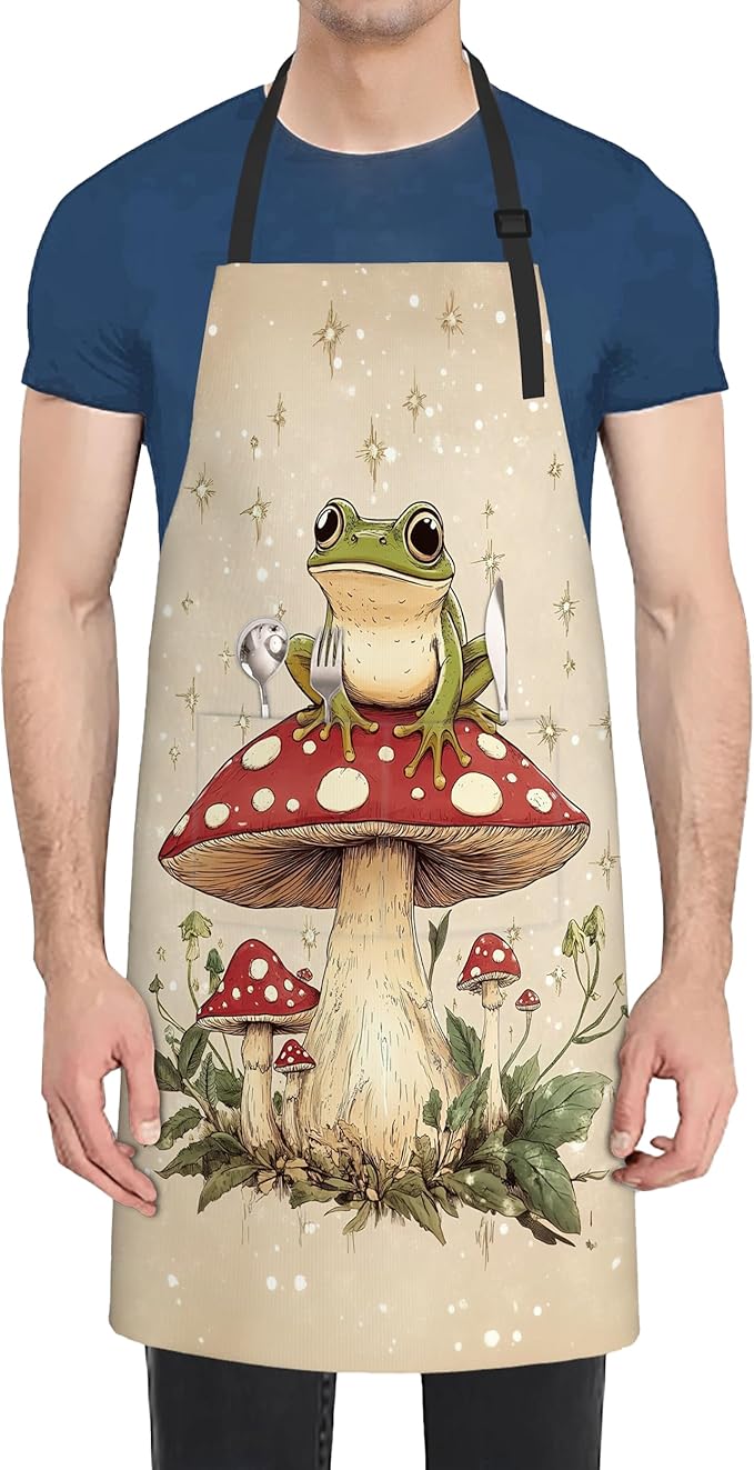 Kitchen Apron with Pocket,Waterproof Adjustable Neck and Long Ties, Cooking Baking Gardening Painting Apron for Women