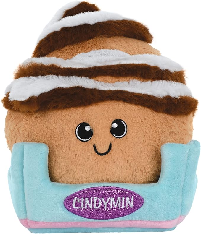 iscream Play with Your Food Kawaii Cinnamon Bun Embroidered Accent 8" x 9" Furry Play Pillow