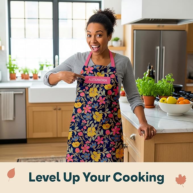 Winslow & Brody Personalized Kitchen Aprons - Custom Gift for Loved Ones - Cute Cooking Apron for Women - Stain Resistant