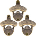 Antique Bottle Opener Wall Mount, IT'S FIVE O'CLOCK SOMEWHERE Post Mounted Beer Cap Opener Bronze for Kitchen Cabinet (3 PCS)