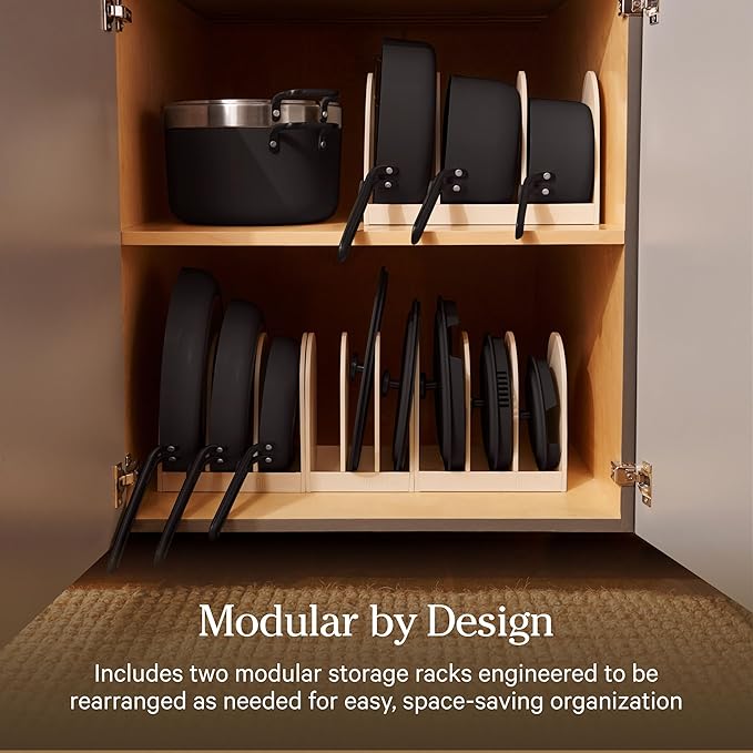 Our Place 17-Piece Essentials Complete Cookware Set - Ceramic Fry Pans, Saucepans, Sauté Pan, Stock Pot, Strainer Basket & Modular Storage | Thermakind™ Nonstick, Oven Safe up to 450°F | Char