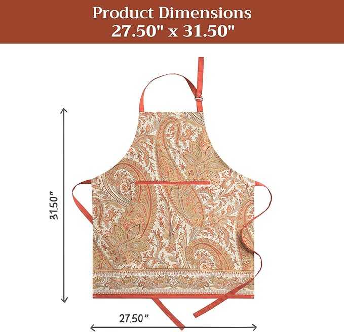 Maison d' Hermine 100% Cotton Apron for women with Pocket Kitchen Chef Apron for Men Cooking Gardening Server Waitress